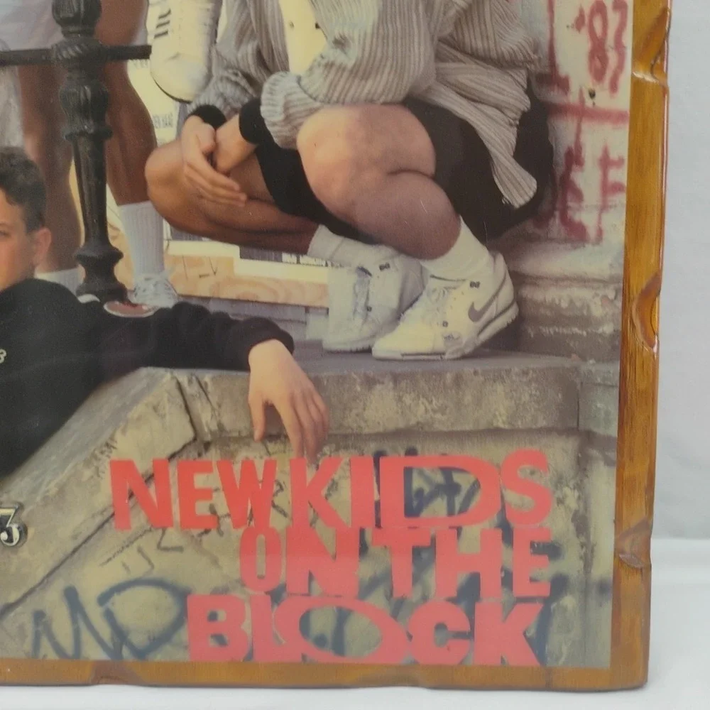 Vintage 1998 NKOTB New Kids On The Block Wooden Clock Large